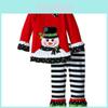 Christmas Kids Clothing Santa Claus Set Children's Lace Pants Two-piece Set