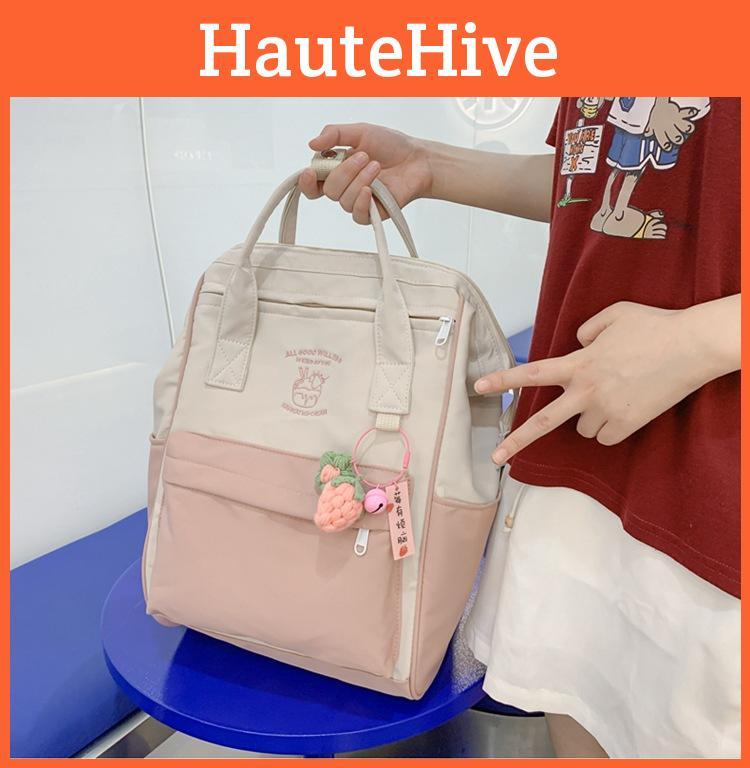 Forest Fairy Princess Nylon Backpack Lightweight Waterproof Trendy Student Bag For Girls