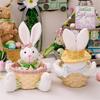 Candy Basket with Lovely Rabbit Pattern Holiday Decoration Perfect Gift Box for Easter Celebrations Candy Storage Hamper