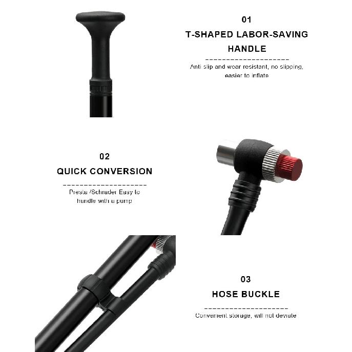 Bicycle Pump With Gauge High-pressure Portable Hand Tire Air Inflator Bike Air Shock Pump For Fork Schrader Presta Valve AV FV