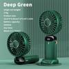 Handheld Mini Fan 3000mAh Foldable Portable Desk Outdoor Neck Hanging 5 Speed USB Rechargeable Fan Phone Stand Display Screen