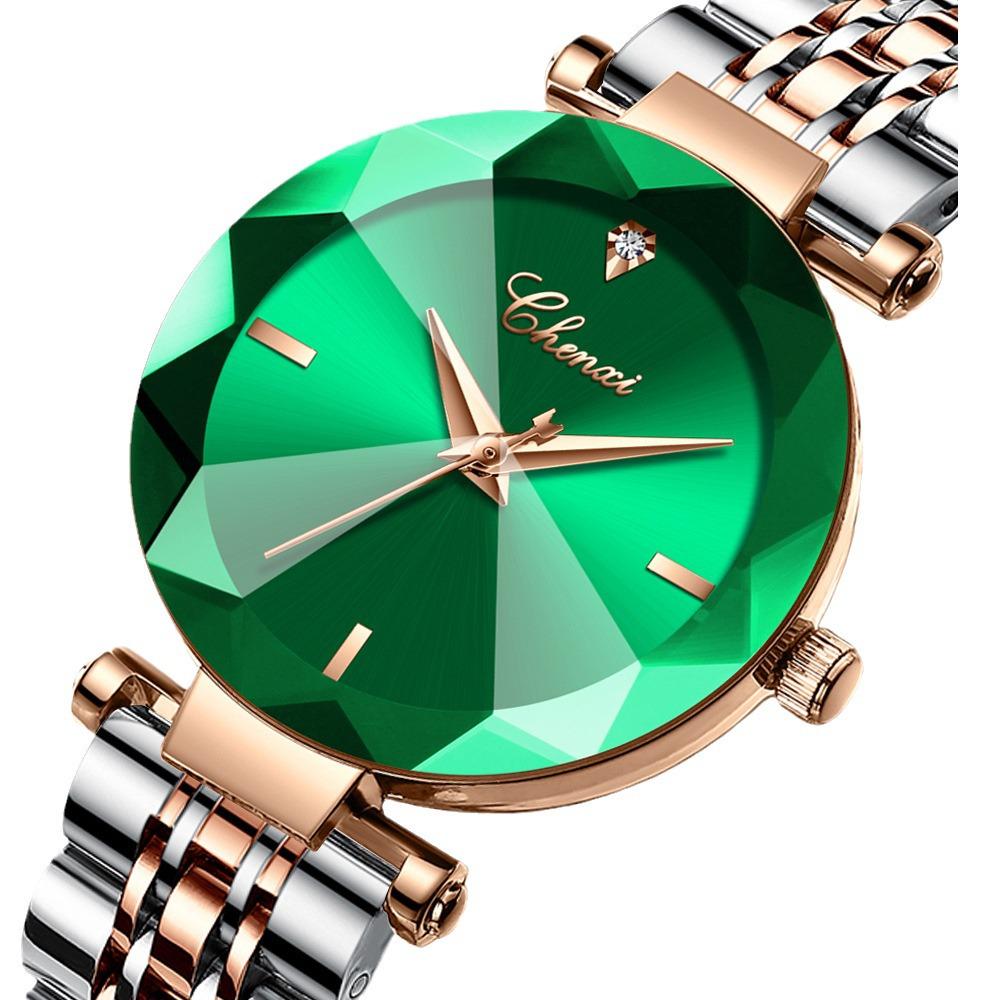 Morning Light Women's Fashion Watch - Diamond-Shaped Glass, Waterproof Quartz