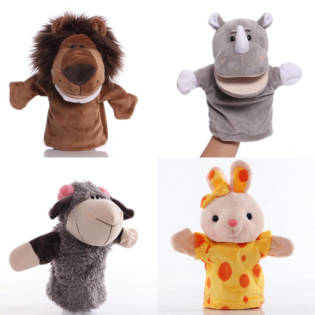 Wholesale Plush Toy Hand Puppet Cartoon Animal Doll With Movable Mouth Interactive Toy For Kindergarten And Parent-child Interaction 25cm Tall