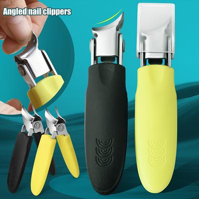 1pc Large Angled Nail Clipper with Ergonomic Handle - Single-Use Nail Slant Design, for Home & Professional Manicure/Pedicure, Thick/Ingrown Nails