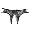 Women Sexy Crotch Opening Panties Transparent G-strings Thongs Lingeries Solid Hollow Out Underwear for Ladies Woman Lace Pantys