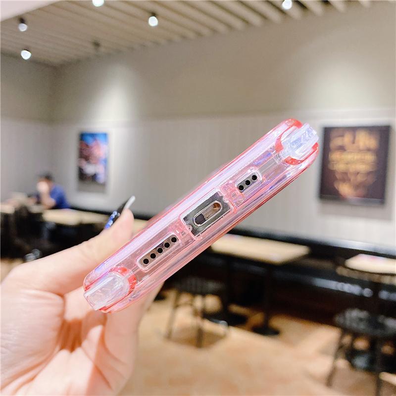 Shockproof Frame Transparent Phone Case For Iphone 14 13 11 12 Pro Max Xs X Xr Max 14plus Candy Color Clear Soft Tpu Back Cover