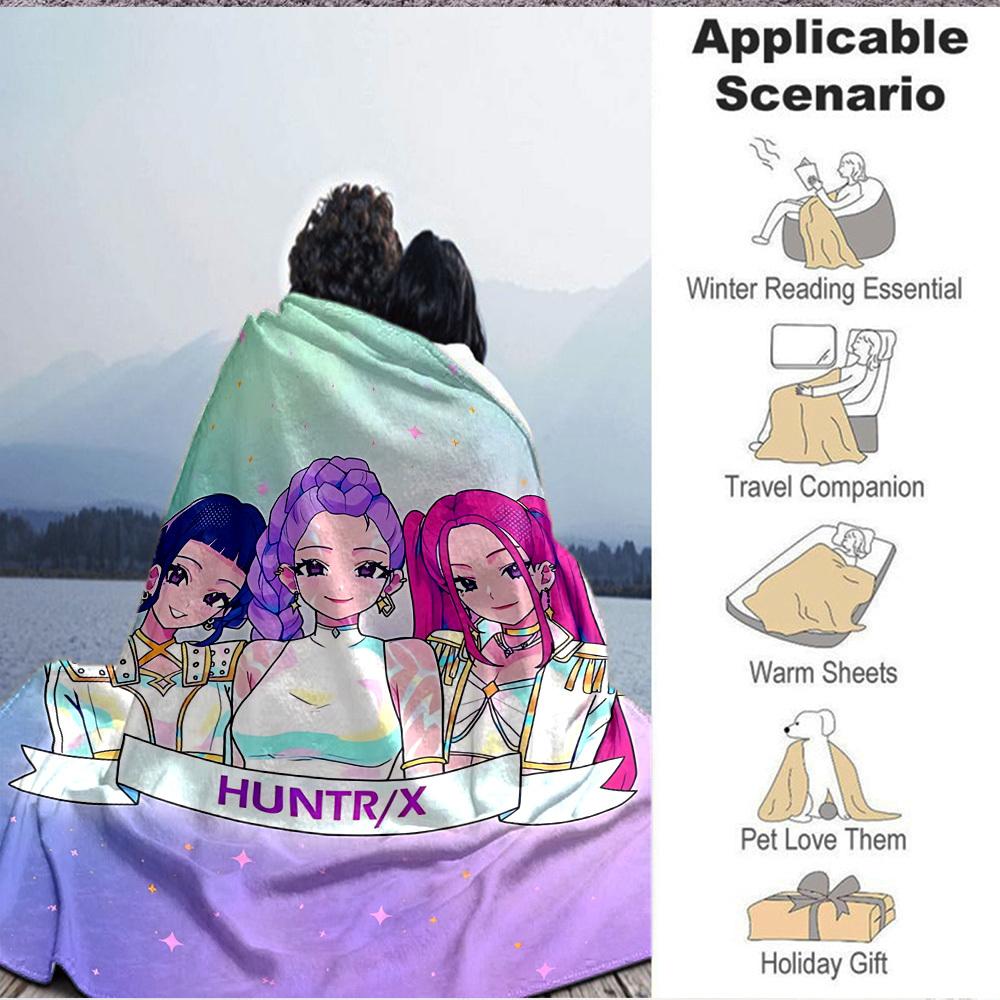 1pc HuntrX Flannel Blanket [Cozy Throw Blanket] For Sofa, Bed, Travel, Camping, Livingroom, Office, Couch, Chair, And Bed