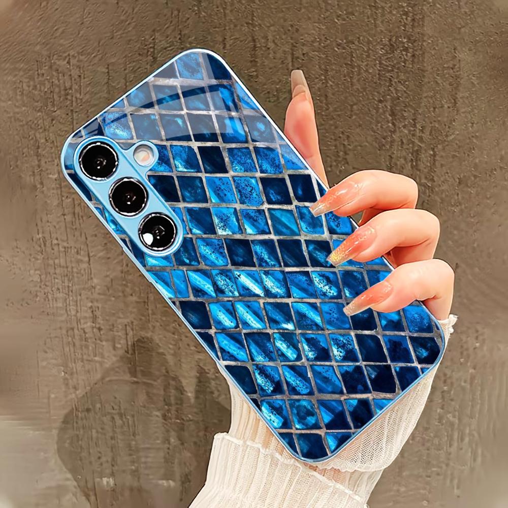 Hibiscus pattern PhoneCase for Samsung Galaxy S26 S25 S24 S23 S22 FE Ultra Plus Built-in glass feel bare machine Men Business