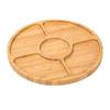 Party Snack Tray Wooden Fruit Basket Wooden Thickened Snacks Breakfast Holder Multi-compartments Round Dessert Tray Home Tools