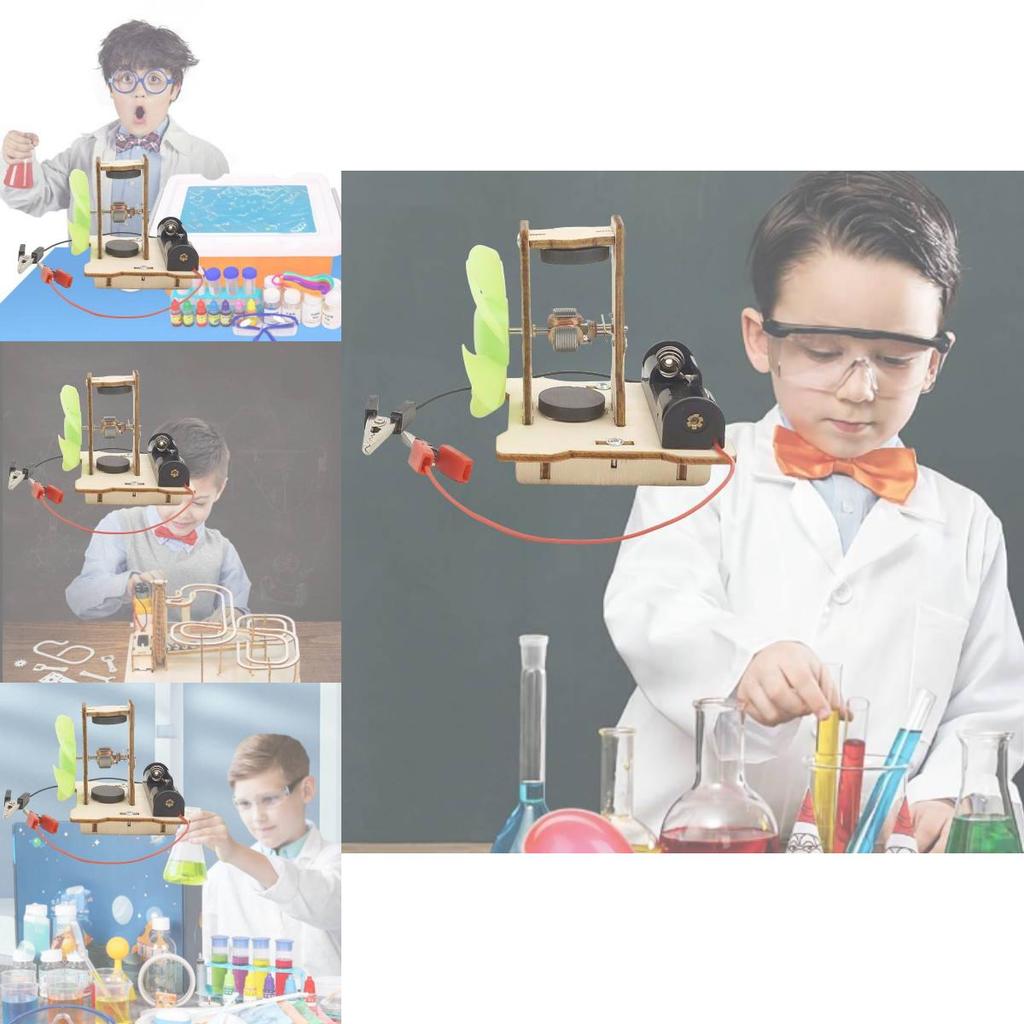 Pädagogischer DIY-Elektromotor-Bausatz aus Holz für MINT-Experimente von Grund- und Mittelschülern