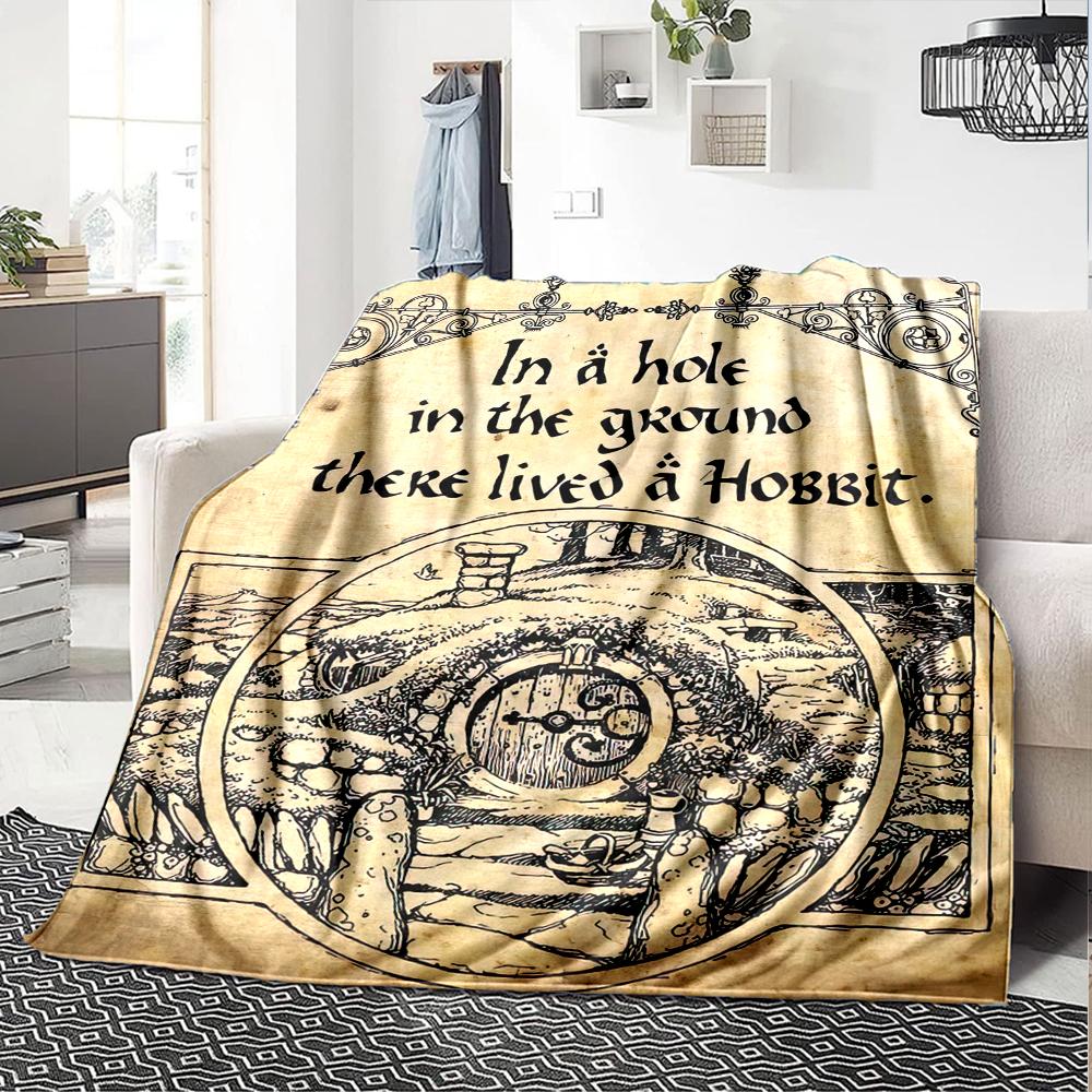 1PC The Lord of the Rings printed blanket, all season lightweight home office outdoor nap multifunctional blanket A10