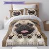 Bulldog Pattern Bedding Quilt Set Quilt Cover Pillowcase Home Decoration Gift (1 * duvet cover + 2 * pillowcase, without core)