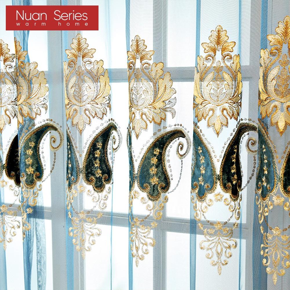 1PC Nuan Series 10-20% Blackout European High-end Embroidered Sheer Curtain for Living Room Bedroom Home Decor