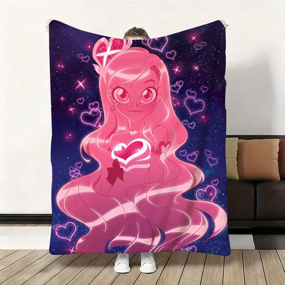 Süßer Cartoon L-LoliRock Wurf Weiche Flanelldecke Warm Knie Hautfreundlich Überwurf für Sofa Büro Bett Reisen Winter Übergröße