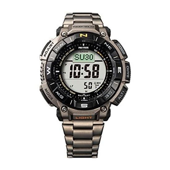 Casio серия PRG340 Pro Trek Водонепроницаемость 100 метров Компас Альтиметр Барометр Термометр Tough Solar Питание от солнечной энергии Секундомер 1/100 сек Таймер обратного отсчета Мировое время