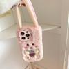 Plush big-eared rabbit mobile phone case for Apple 16PROMAX lens holder 15 autumn and winter 11 furry 13/14