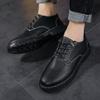 Fashion Men's Low-Top Casual Work Boots American Style Beige British Style Leather Shoes Comfortable Business Comfortable Casual Shoes