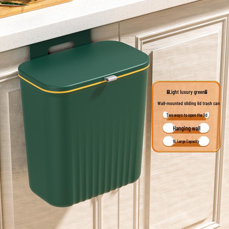 2024 Large Capacity Wall-Mounted Bathroom Trash Can with Flip and Sliding Lid