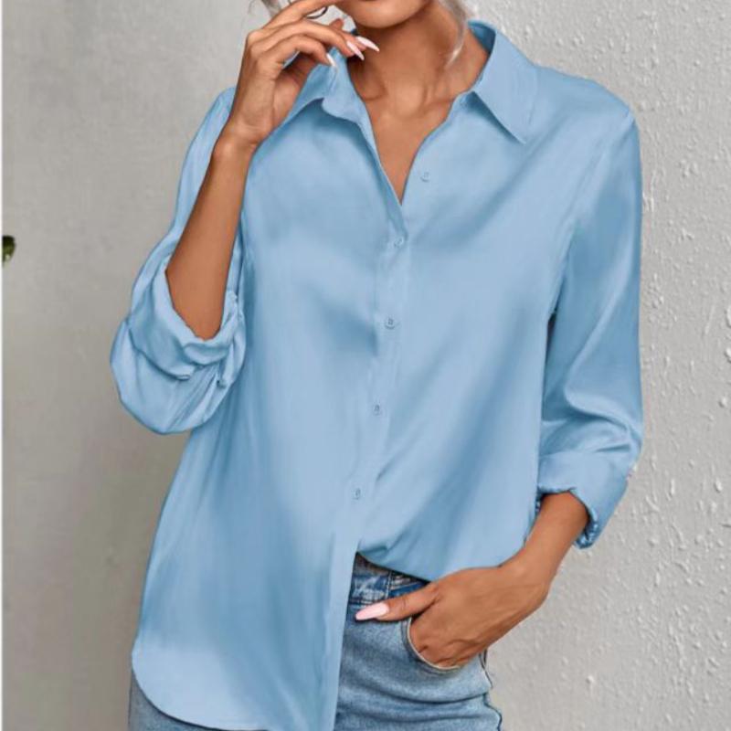 Spring Autumn Shirt Leopard Printed Satin Silk Shirt Women Long Sleeve Button Down Blouse Tops Female Suit Shirt Commuting Wind