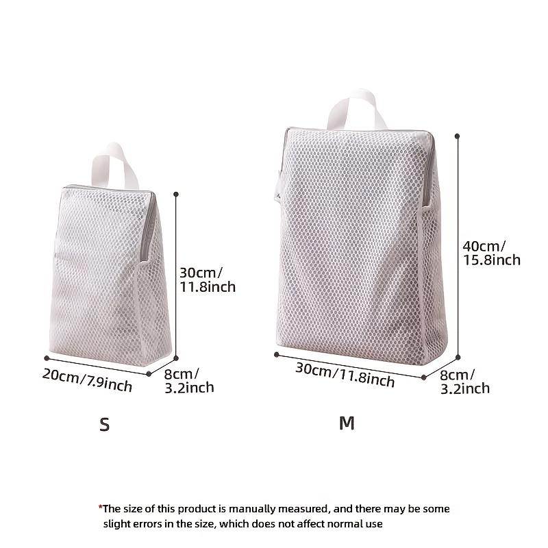 2pcs S+M Size Mesh Laundry Storage Bags - Large Capacity, Hanging & Breathable, Zippered, Ideal for Underwear, Socks & Clothes, Durable Polyester