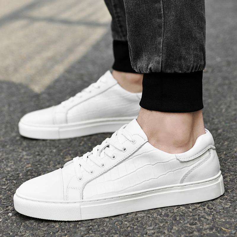 

Чоловіче взуття 2025 весна нове універсальне модне біле взуття тонка товста підошва збільшення зросту тонкі ретро британські кеди 47 білий