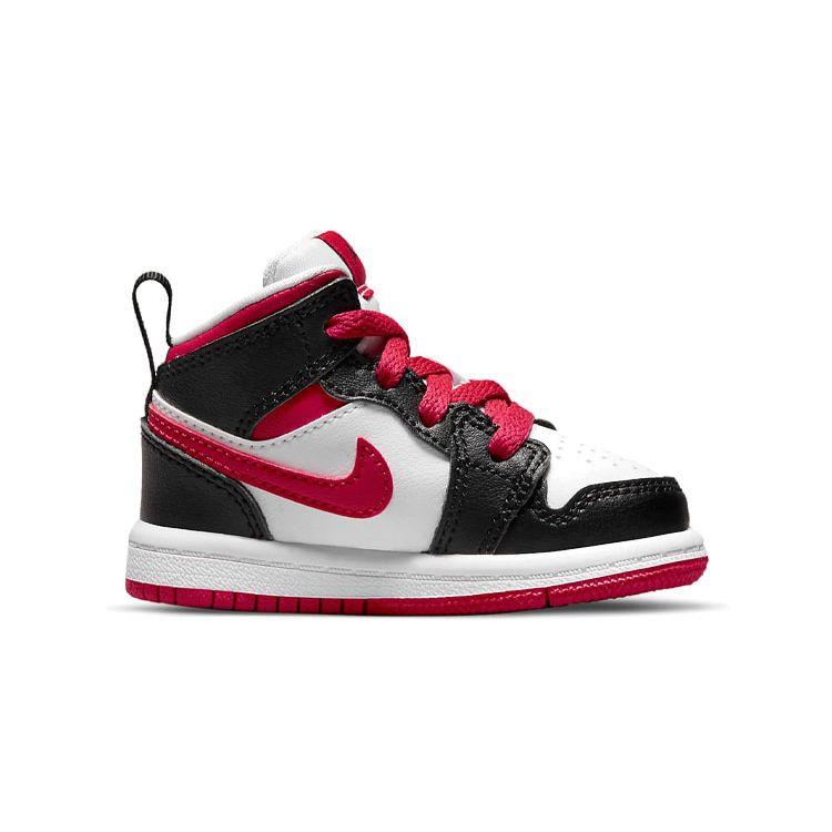 Air Jordan 1 Mid TD White Very Berry Baby Sneakers Black 640735-016