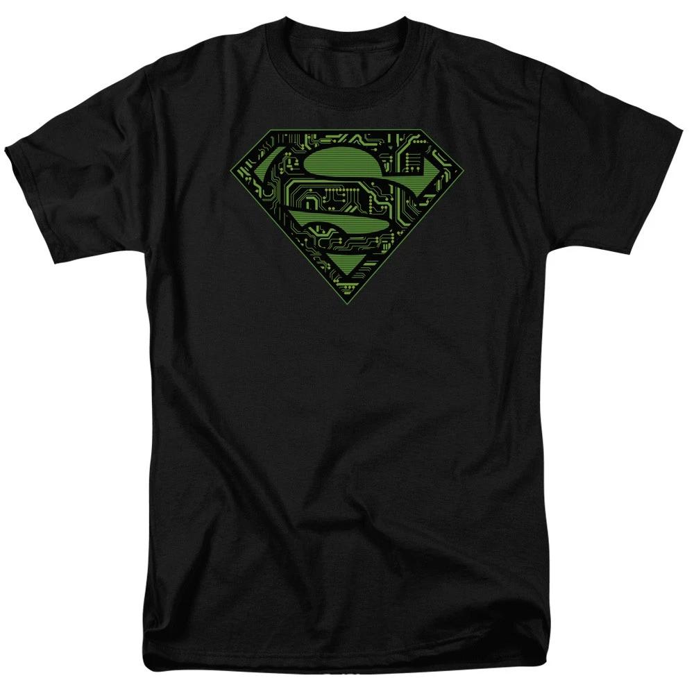 DC Comics - Superman - Circuits Shield - Adult Unisex T-Shirt - Black S