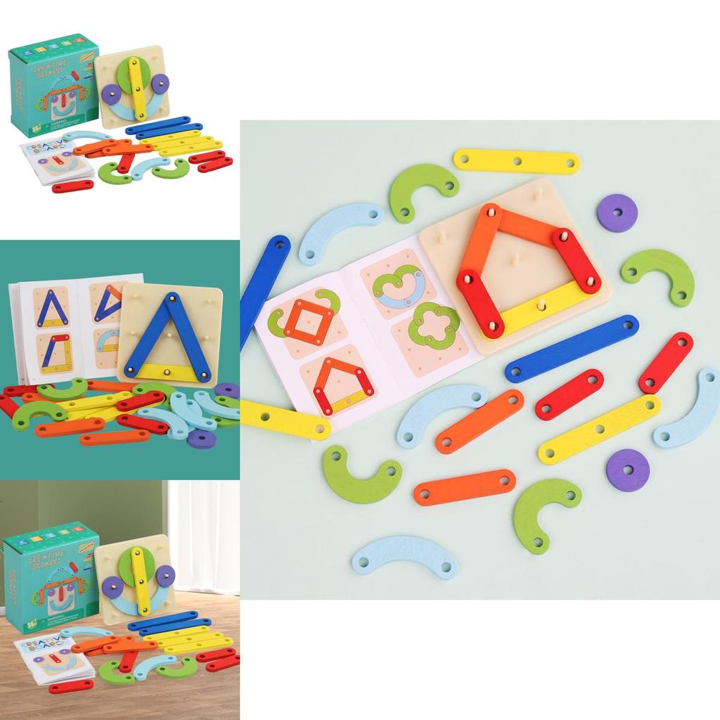 Creative Wooden Geometric Shape Puzzle Nail Board Kid Toy For Kids Educational Toy And Brain Training