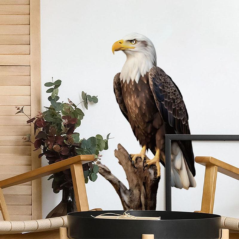 Eagle on Branch Wall Sticker PVC Self Adhesive Removable Bedroom Living Room Hallway Background Decor