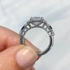 Timeless Style Women Rectangle Cubic Zirconia Rings for Weddign Engagement Accessories Simple and Elegant Female Jewelry