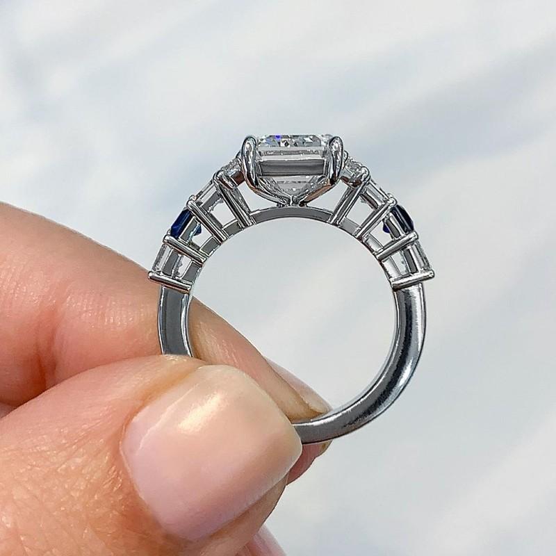 Timeless Style Women Rectangle Cubic Zirconia Rings for Weddign Engagement Accessories Simple and Elegant Female Jewelry