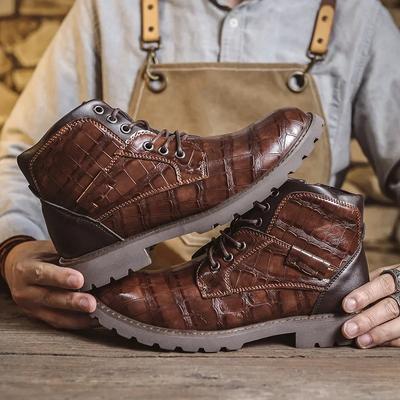 Botas de Lujo para Hombre Hechas a Mano en Italia Botines de Diseñador Retro de Cuero para Hombre Botas de Trabajo Antideslizantes Botas Para Hombre