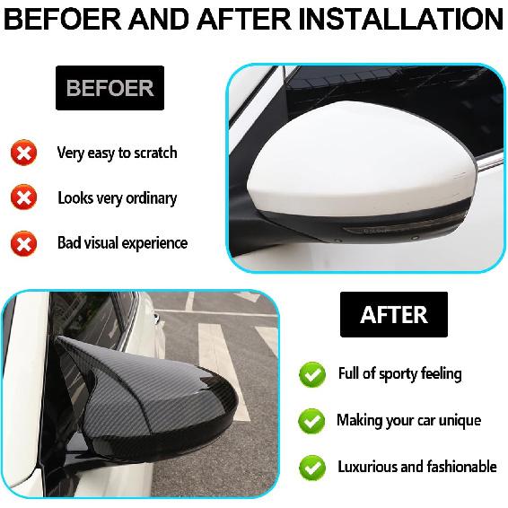 for Nissan Altima 2019-2024 & Sentra 2020-2024 Ox Horn Rear View Side Mirror Cover Car Side Rear View Mirror Guard Cover Auto Exterior Decoration
