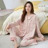 Pajamas women's spring and autumn imitation cotton high value fresh and sweet love women's long-sleeved trousers set loose loungewear