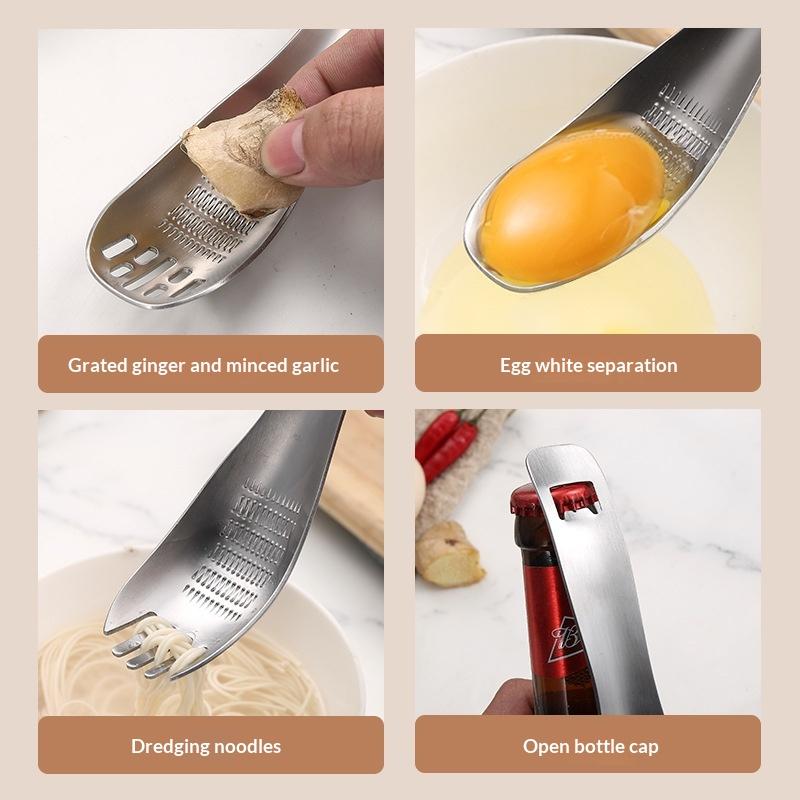 Multifunctional Stainless Steel Kitchen Utensil For Cooking Garlic Ginger Vegetable Grater Grinder Spoon Kitchen Supplies