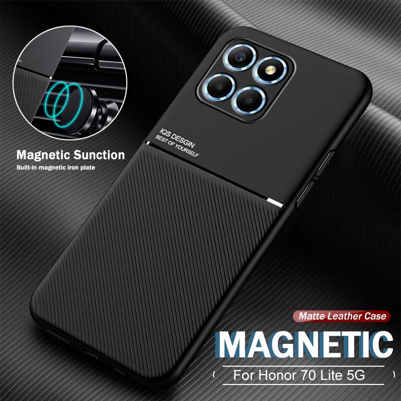 

Чехол Honor70lite, роскошный автомобильный чехол с магнитной пластиной, задняя крышка для Honor 70 Lite 70Lite Light 5G RBN-NX1, 6,5 дюйма, мягкие чехлы для телефонов из искусственной кожи