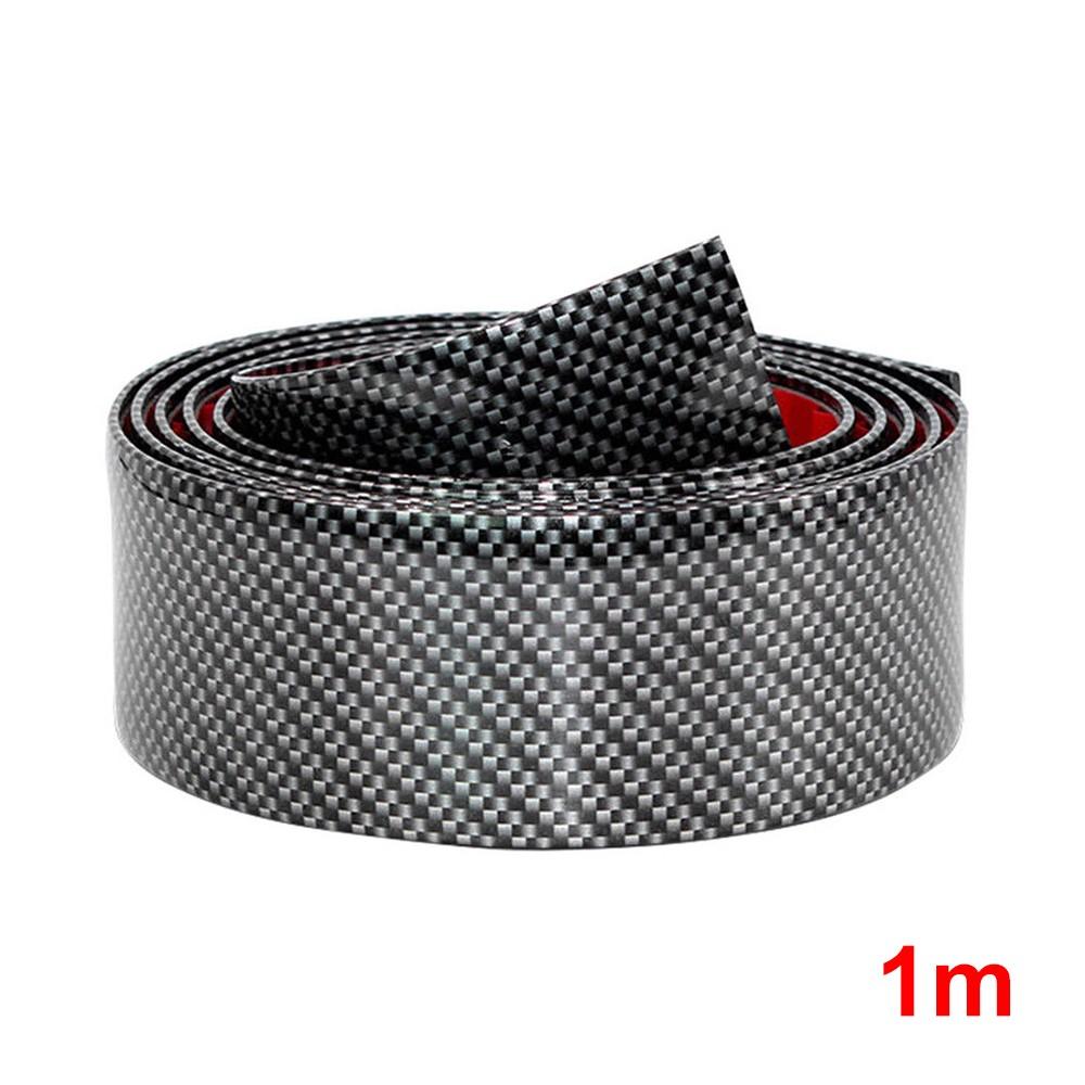 Carbon Fiber Rubber Car Bumper Protector Door Sill Anti-Scratch Tape Sticker