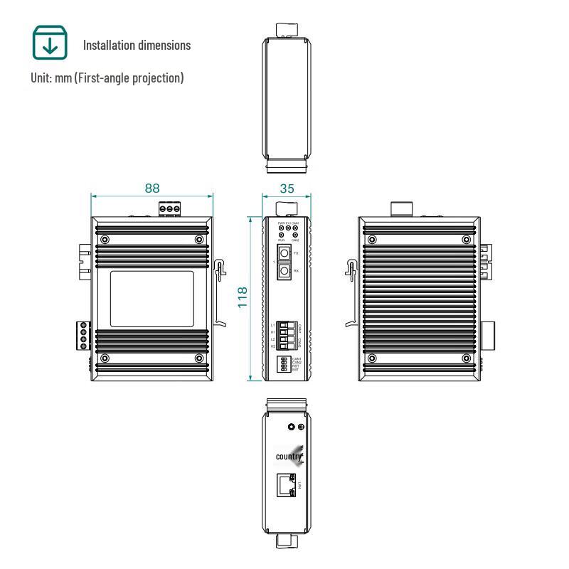 Maiwei Industrial Dual-Channel CANbus Fiber Optic Converter