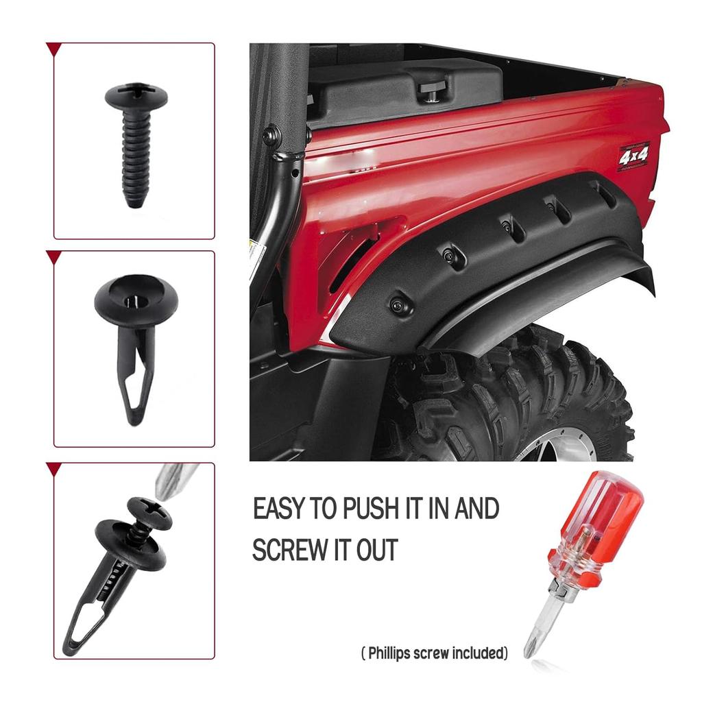 Xislet 100 Pcs Plastic Rivets Compatible With Rhino 450 660 700 Grizzly 600 ATV Body Fender Hood Fuel Tank Panel Push Fastener Rivet Screw Clips