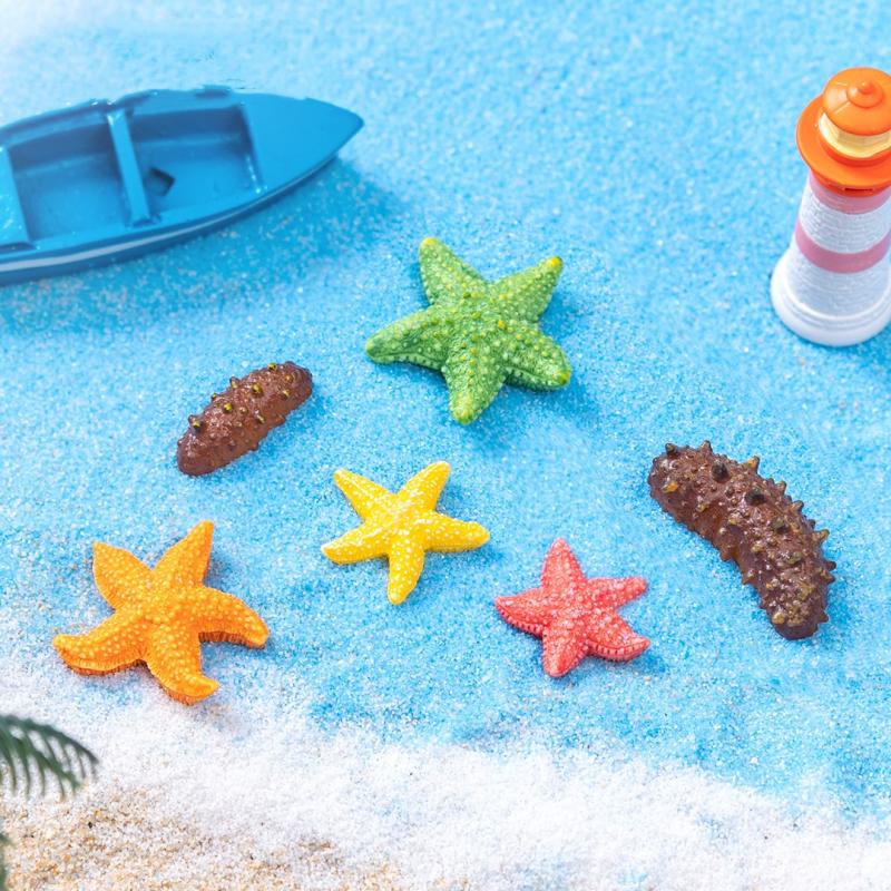 10Pcs Cartoon Small Starfish Sea Cucumber Ornaments Resin Fish Tank Landscaping Ornaments Diy Home Decoration Accessories Gifts