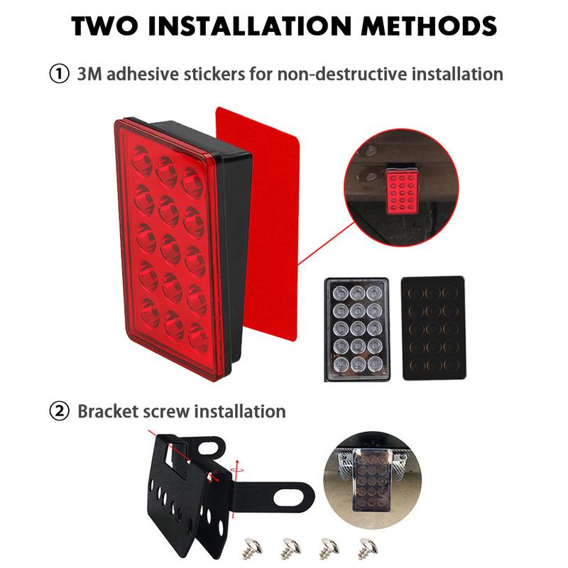 F1 Style Led Brake Pilot Lights For Car Motorcycle 15Led Rear Tail Lights Auto Warning Reverse Stop Safety Lamps DRL 12V