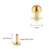 Right Grand ASTM F136 Titanium CZ North Star Flat Back Earring 16G Tiny Starburst Helix Cartilage Stud Earlobe Piercing Jewelry