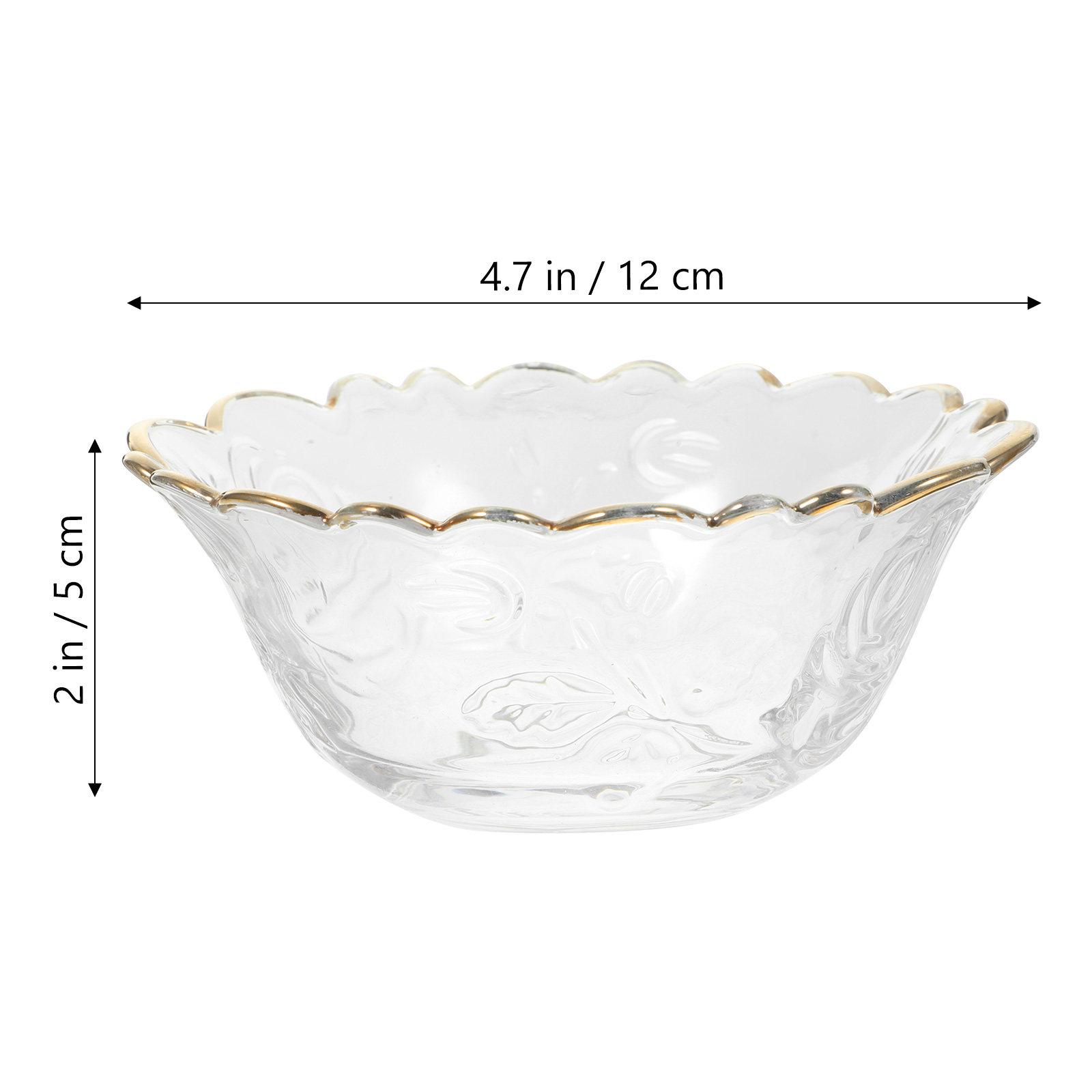 

Large Glass Serving Bowl Elegant Gold Edge Rose Design Salad Dessert Fruit Snack Bowl for Parties Weddings Barbecue Restaurants