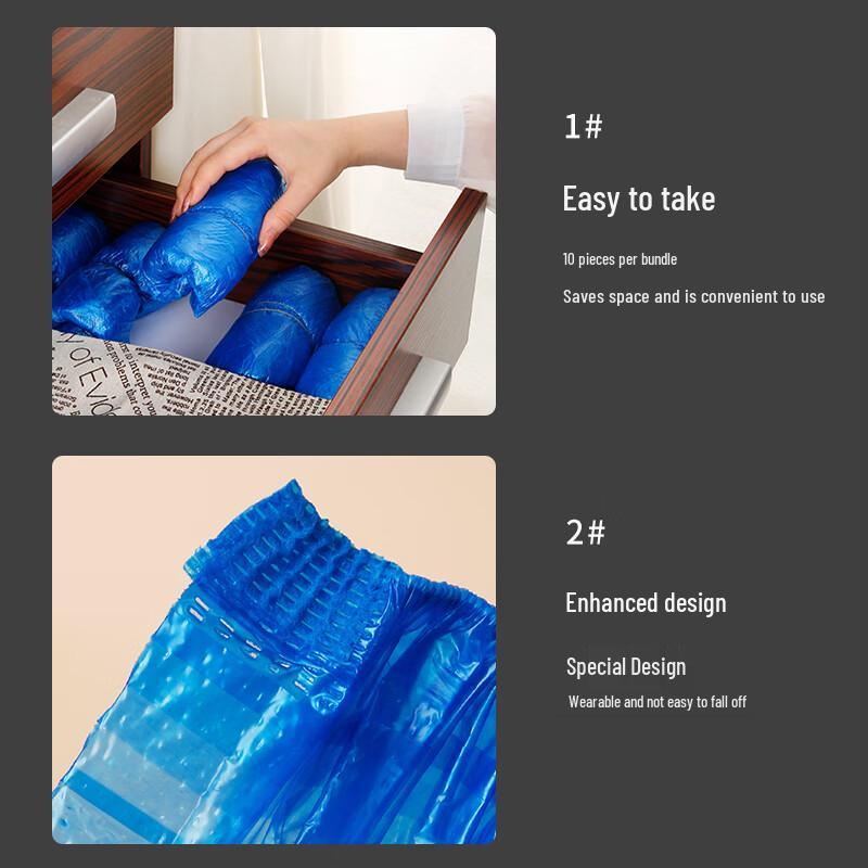 Youao Disposable PE Shoe Covers, 200 Count