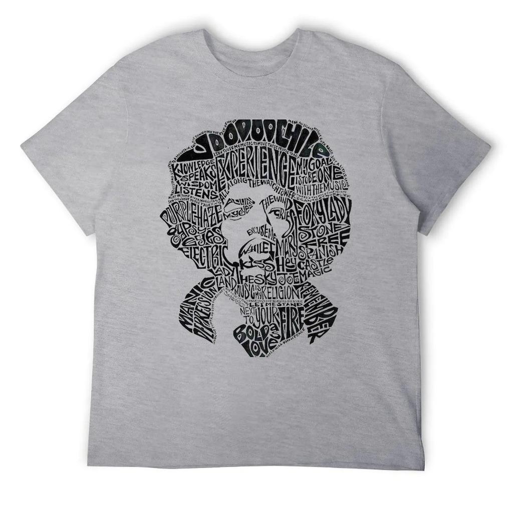 ONeck Retro Tee Shirt Original Man Graphic Tops Large Size Black And White Poster of Jimmy Hendrix T Shirt Fun TShirts