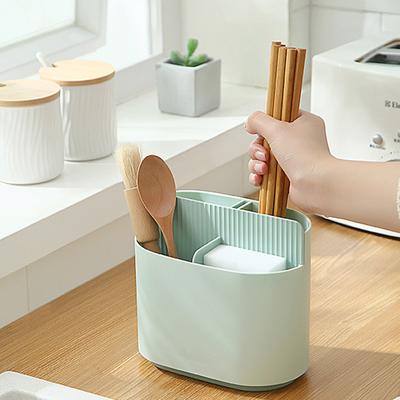 Plastic Drainer Chopstick Spoon Storage Holder Multifunctional Drain Double Layer Cutlery Knife Fork Drain Racks Kitchen Tools