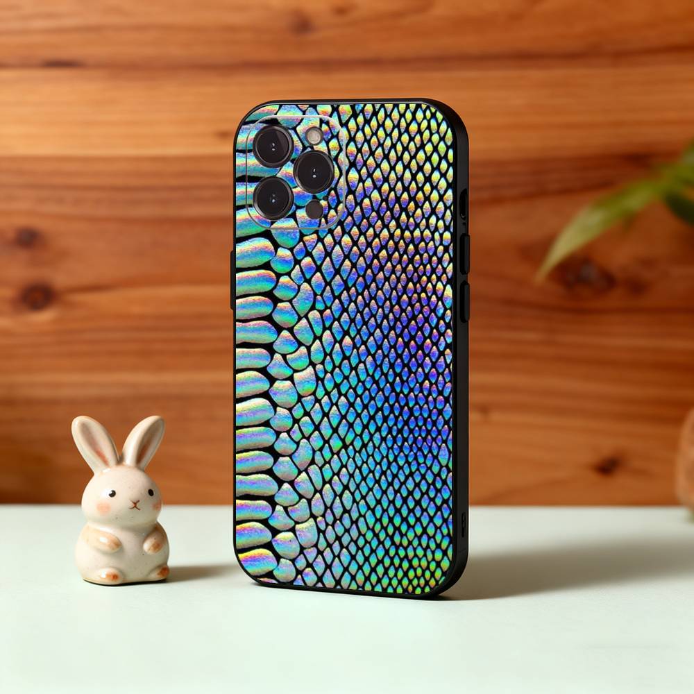 Snake Skin Pattern Phone Case For iPhone17,16,15,14,13,12,Plus,Pro Max, 5G Others Soft Black Cover
