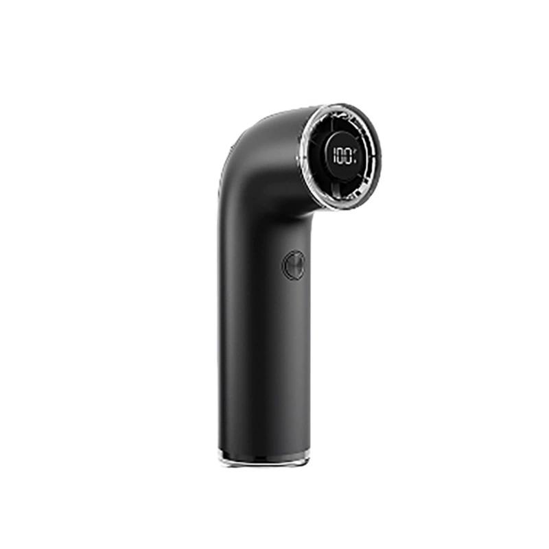 

Ventilador de mano portátil recargable USB con pantalla digital y flujo de aire ajustable