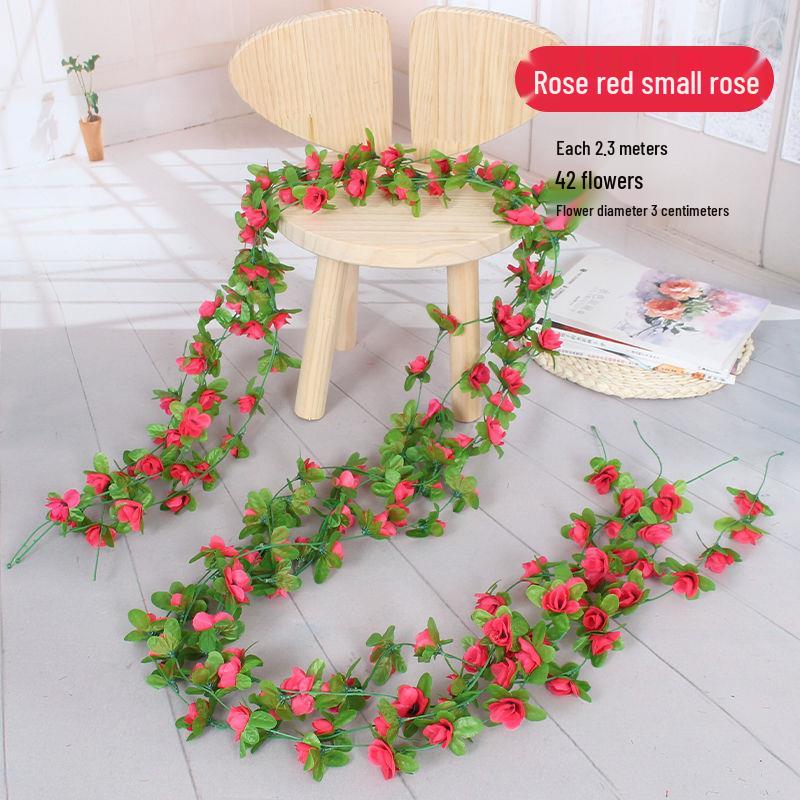 Artificial Rose Flower Vine for Balcony, Staircase, and Railings Decoration