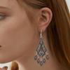 Vintage Hollow Out Droplet Flower Tassels Earrings Zinc Alloy Lightweight Dangle Jewelry for Women